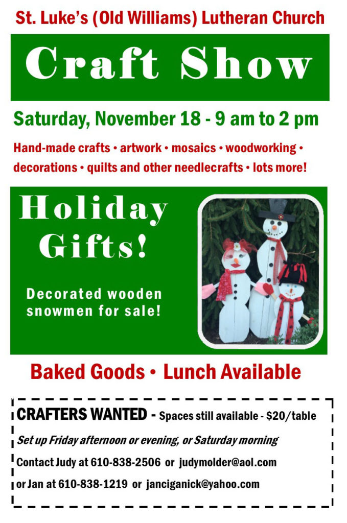 craft show ad St Lukes Old Williams